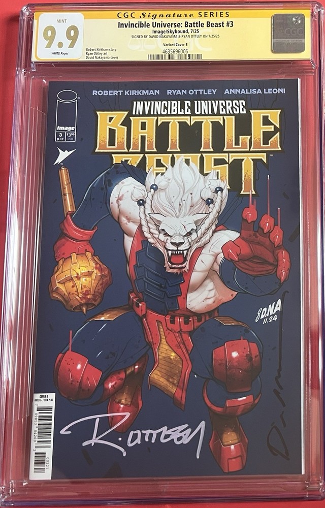 SIGNED CGC 9.9 Invincible Battle Beast #3 Signed Ryan Ottley & David Nakayama 1