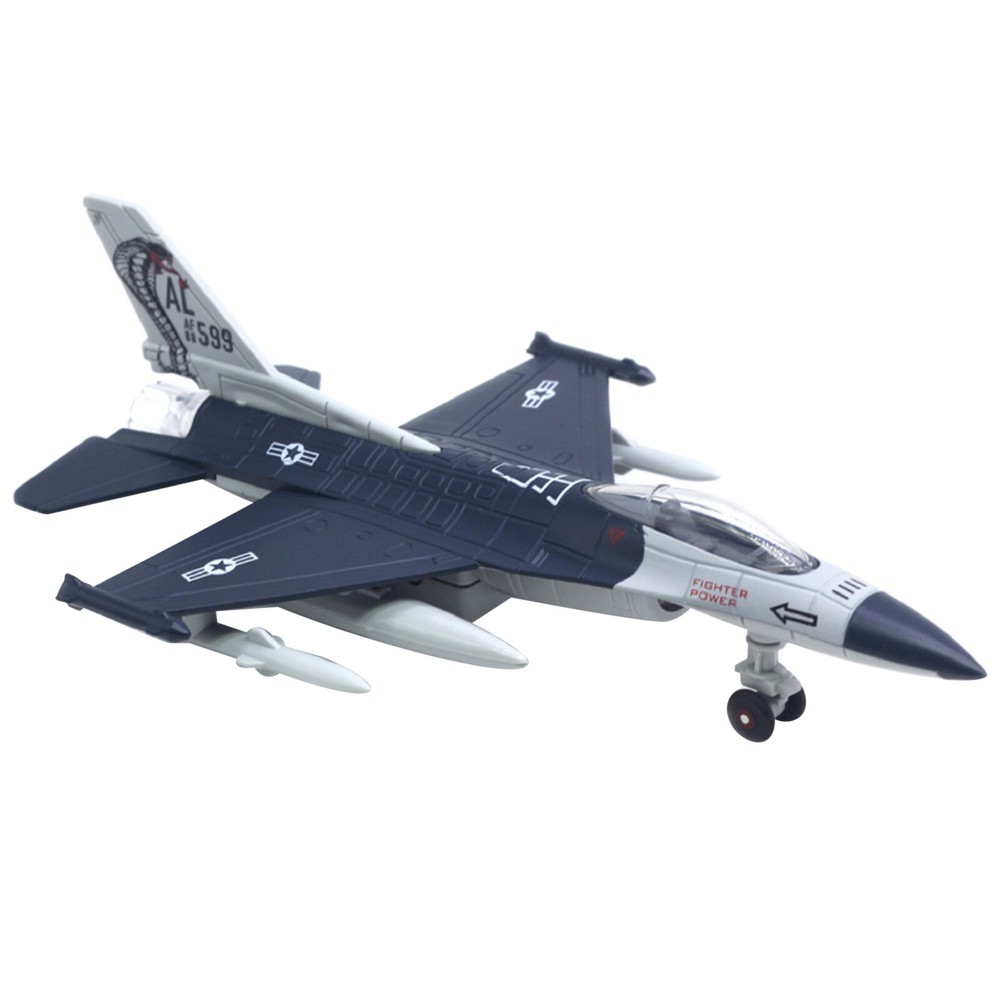 1/100 Fighter Aircraft F16 Jet Alloy Military Model Pull Back Simulation Plane B