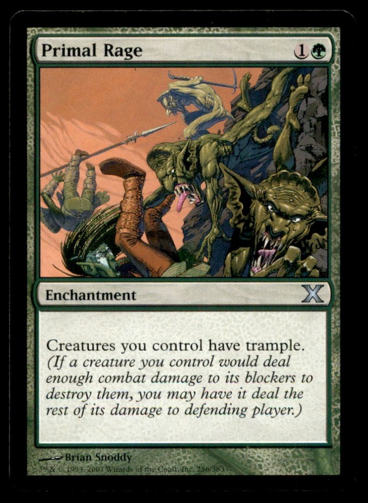 Primal Rage LP Light Play Tenth Edition MTG [5822]