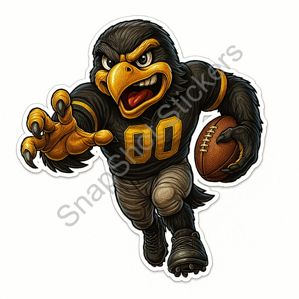 Weather Resistant Sticker/Decal - Black & Gold Football 18