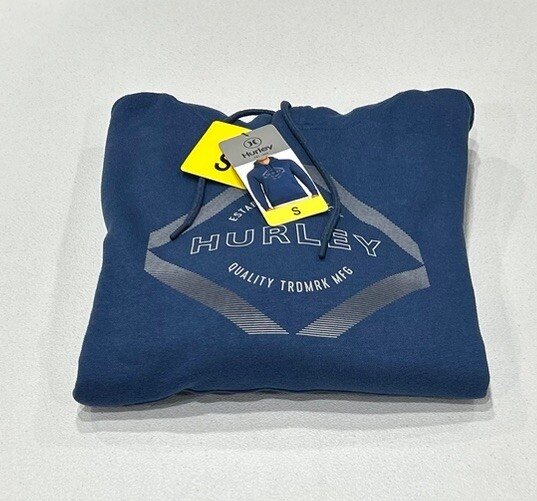 Hurley Men's Blue Fleece-Lined Graphic Hoodie Size S