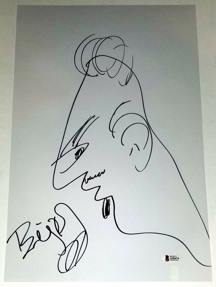 BILLY BOB THORNTON Signed Drawn 11x17 Jumbo Self Portrait Sketch Sling Blade BAS