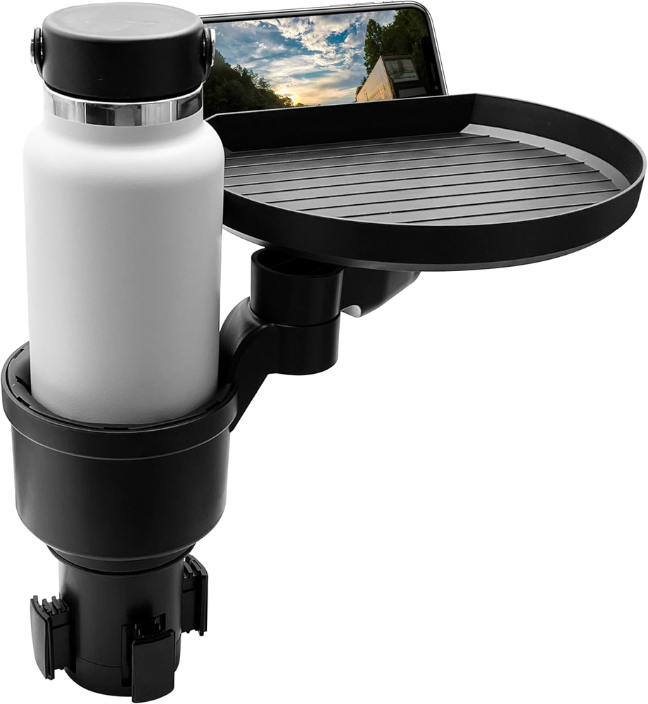 Car Cup Holder Expander Tray with Phone Slot for Meals On the Go
