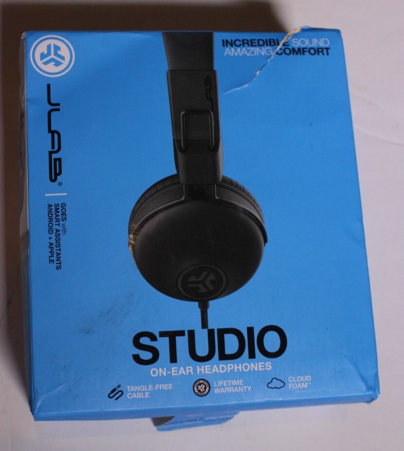JLab Studio Wired On-Ear Headphones - Black