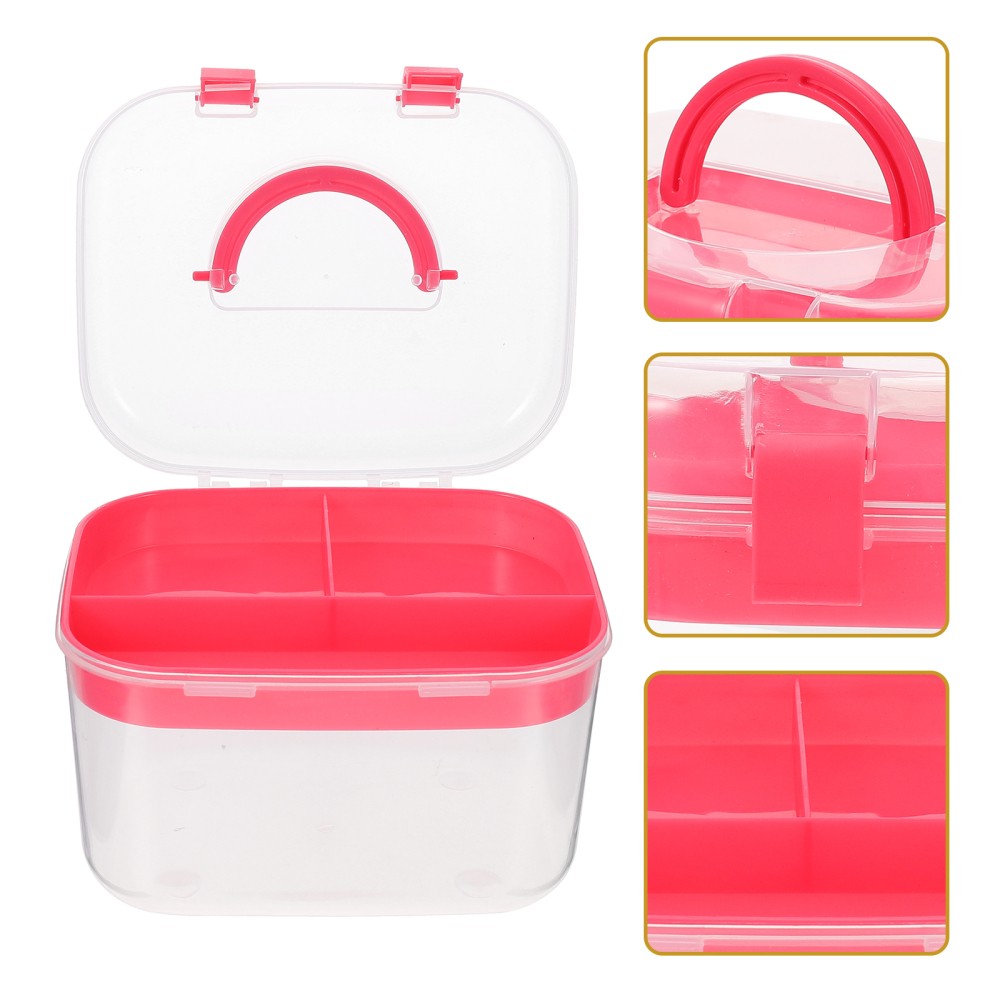 Double Storage Box Multi-layer Plastic Office Sewing Container for Supplies