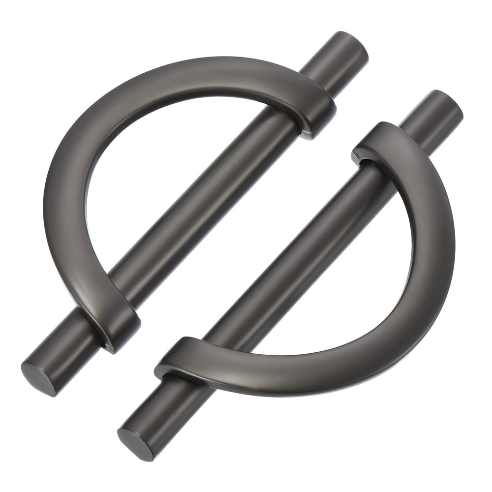 6 Pack Brushed Grey Pulls Cabinet Door Handles 3.75 inch (96MM) Hole Centers