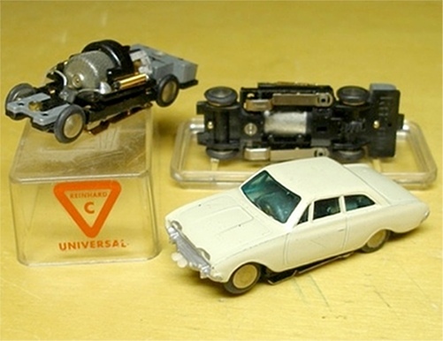 1960s Rasant W German White Ford Taunus HO Slot Car NOS