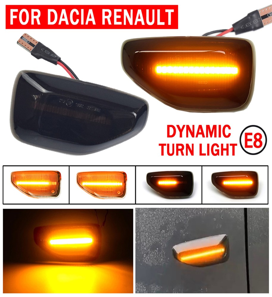 Black LED Turn Signal Side Marker Light For Dacia Sandero II 2012-2020 DY1