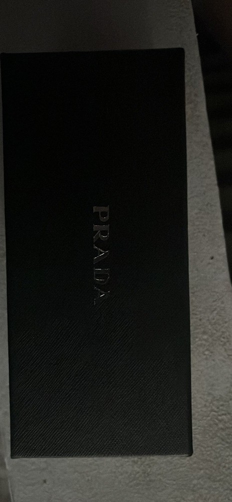 Prada Milano Black Rectangular Sunglasses with Silver Logo Unisex Brand New