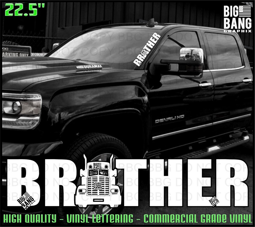 Love My Trucker Brother Sticker Decal for Semi Truck Driver Family Mom Dad