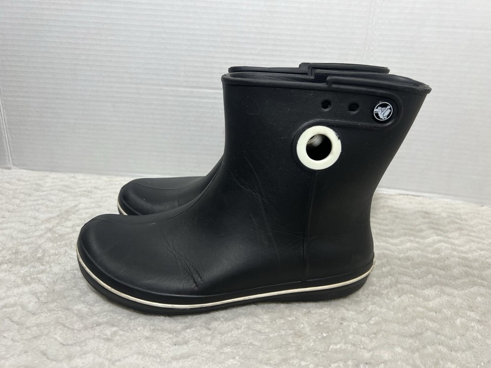 Crocs Jaunt Women's Waterproof Black Shorty Rain Boots Size 8