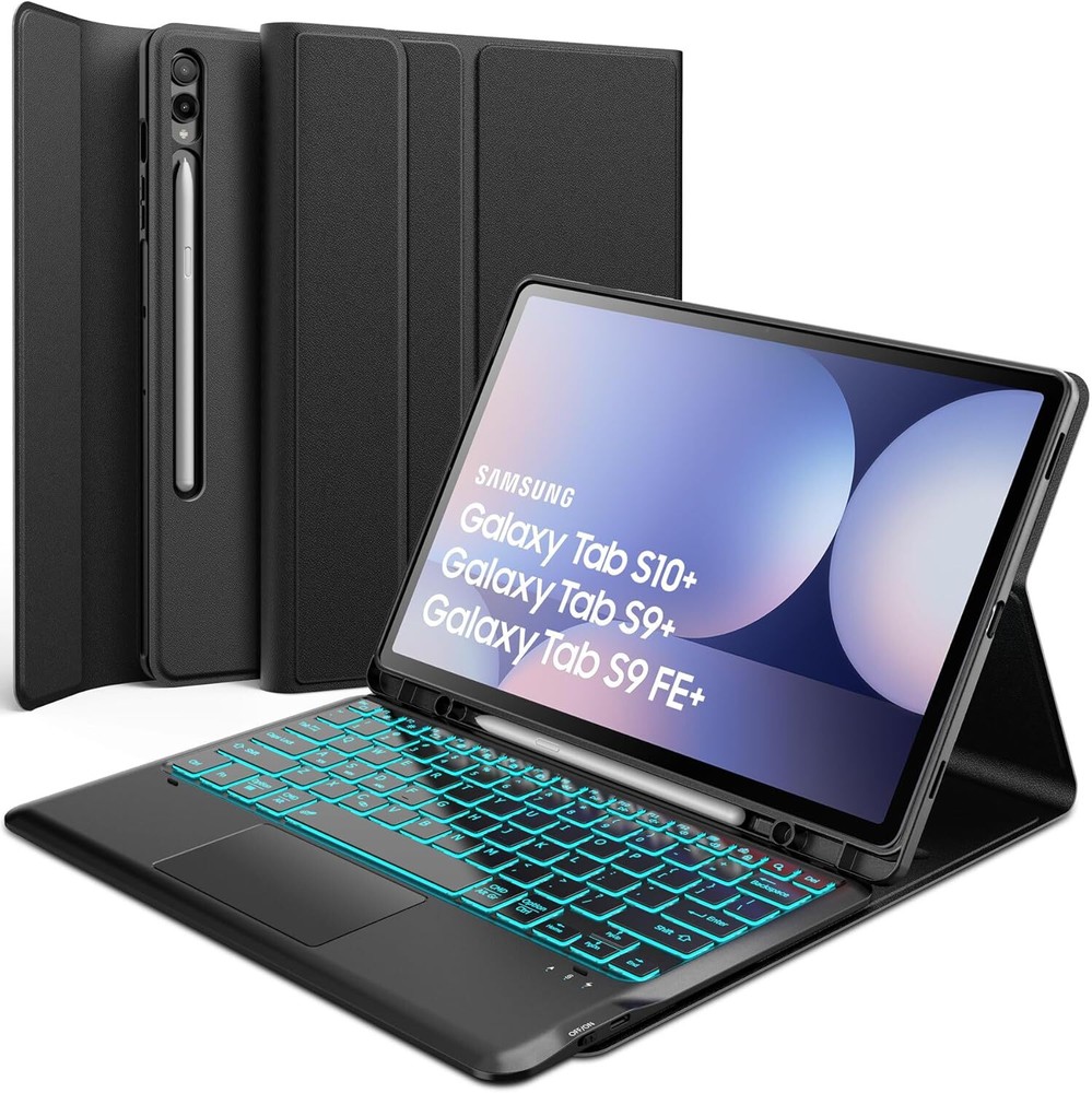 Samsung Galaxy Tab S10+Plus S9 FE+ S9+ 12.4 Keyboard Protective Case