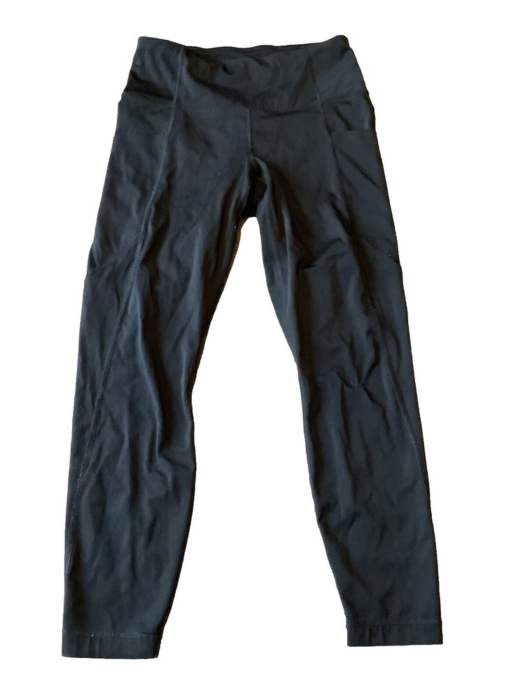 Women's Black Athletic Ankle Leggings Size M Medium GUC-image