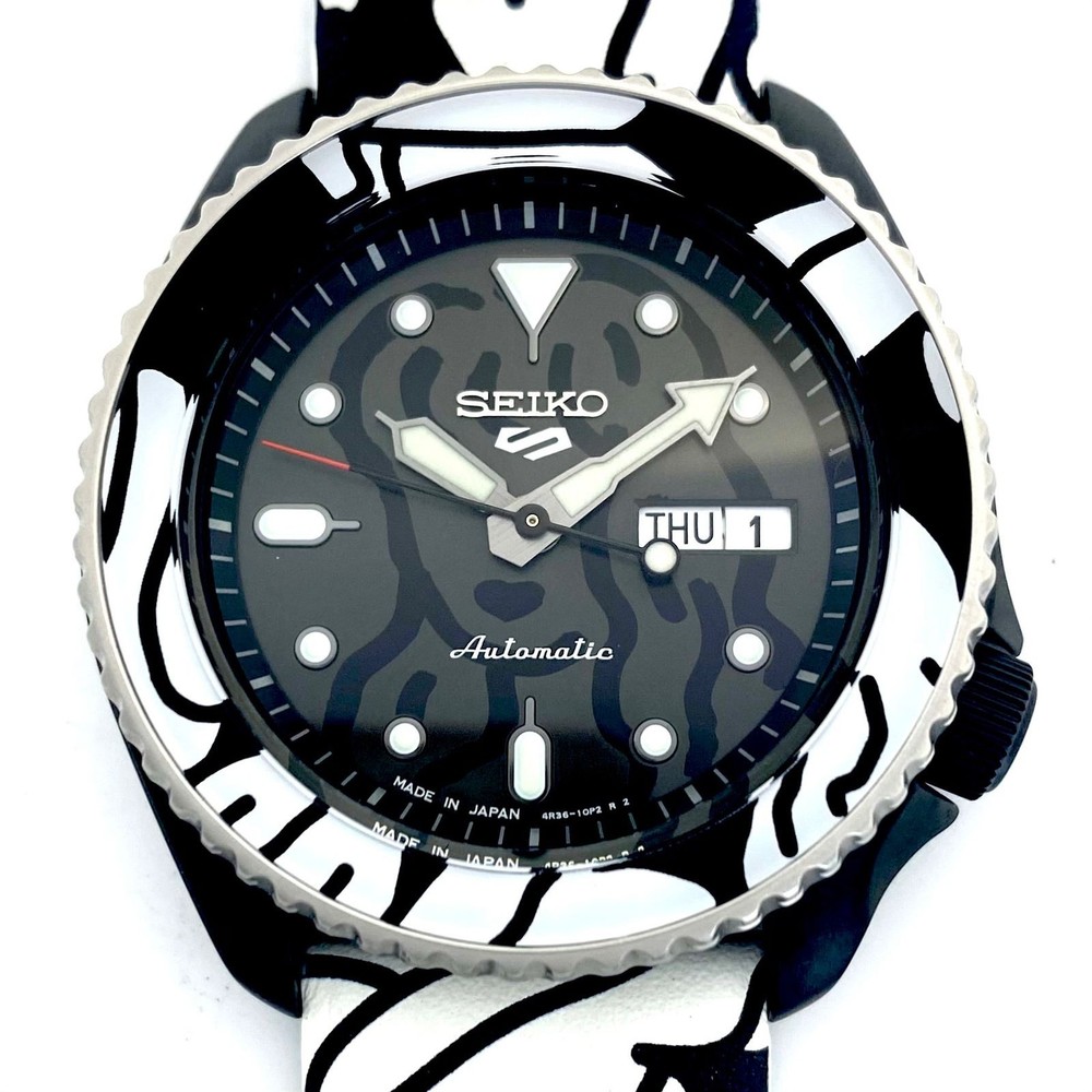 Seiko 5 Sports Auto Moai Limited Edition Watch SBSA123 4R36 Automatic Black