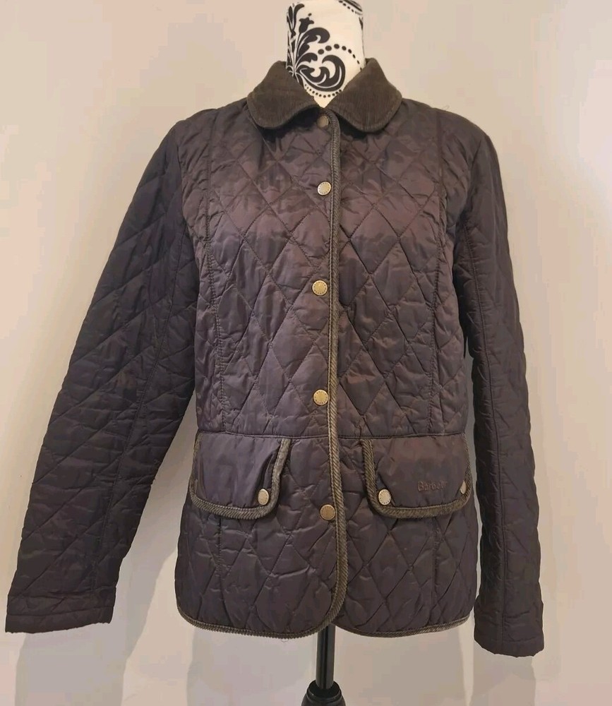 Barbour Quilted Jacket Size 14 UK Lightweight Brown Mint condition