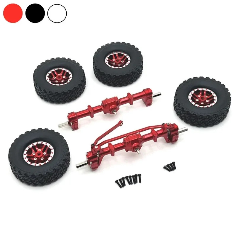 Front and Rear Portal Axle Beadlock Wheel Tire Set For MN78 MN82 MN99S MN98 1/12