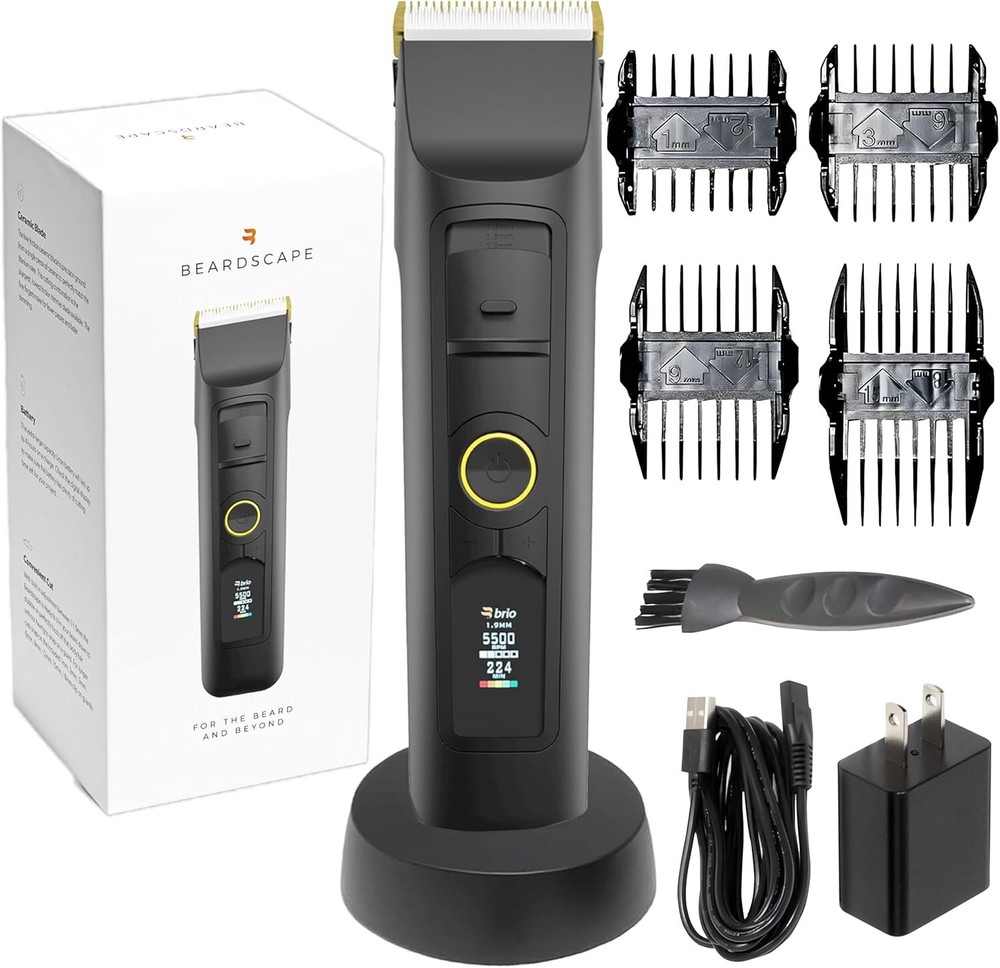 Beardscape V2 Beard Trimmer for Men Professional with Low Friction Ceramic Bl...