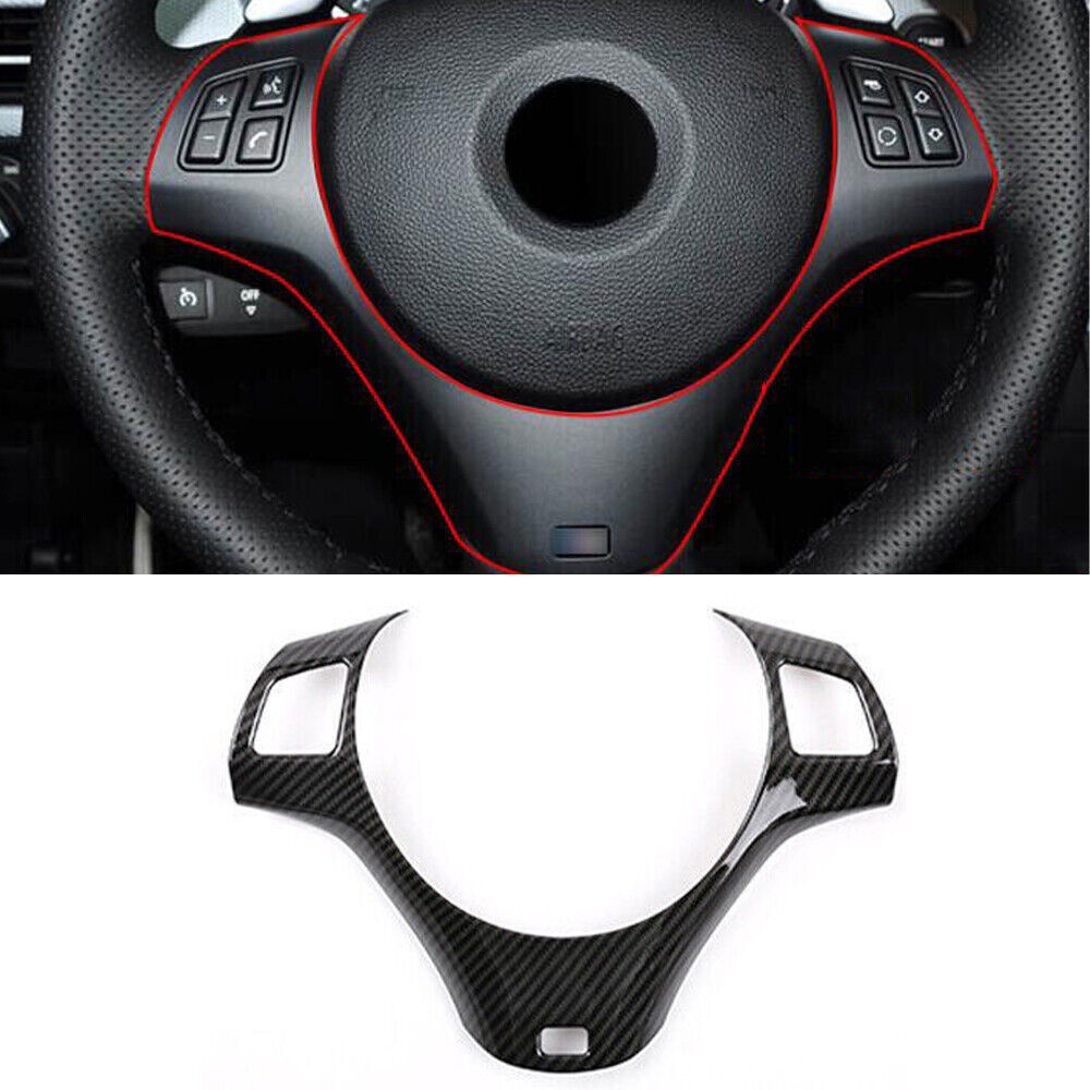 For BMW 1 Series E81 2007-11 Carbon ABS Steering Wheel Moulding Cover Frame Trim
