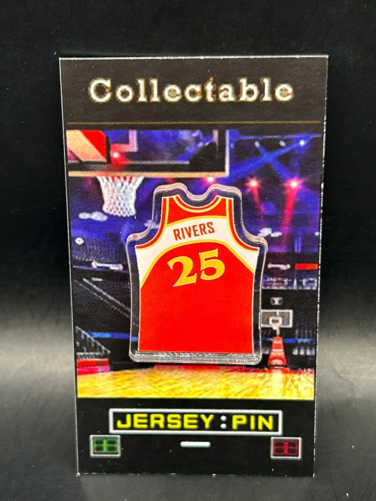 Atlanta Hawks Doc Rivers jersey lapel pin-Classic Vintage ATL Collectable