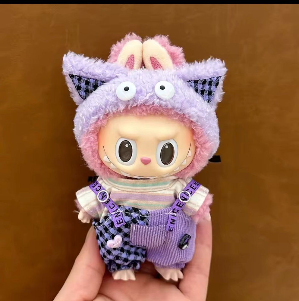Cute Labubu V1 V2 Doll Outfit Set with Party Dress and Little Devil Accessories