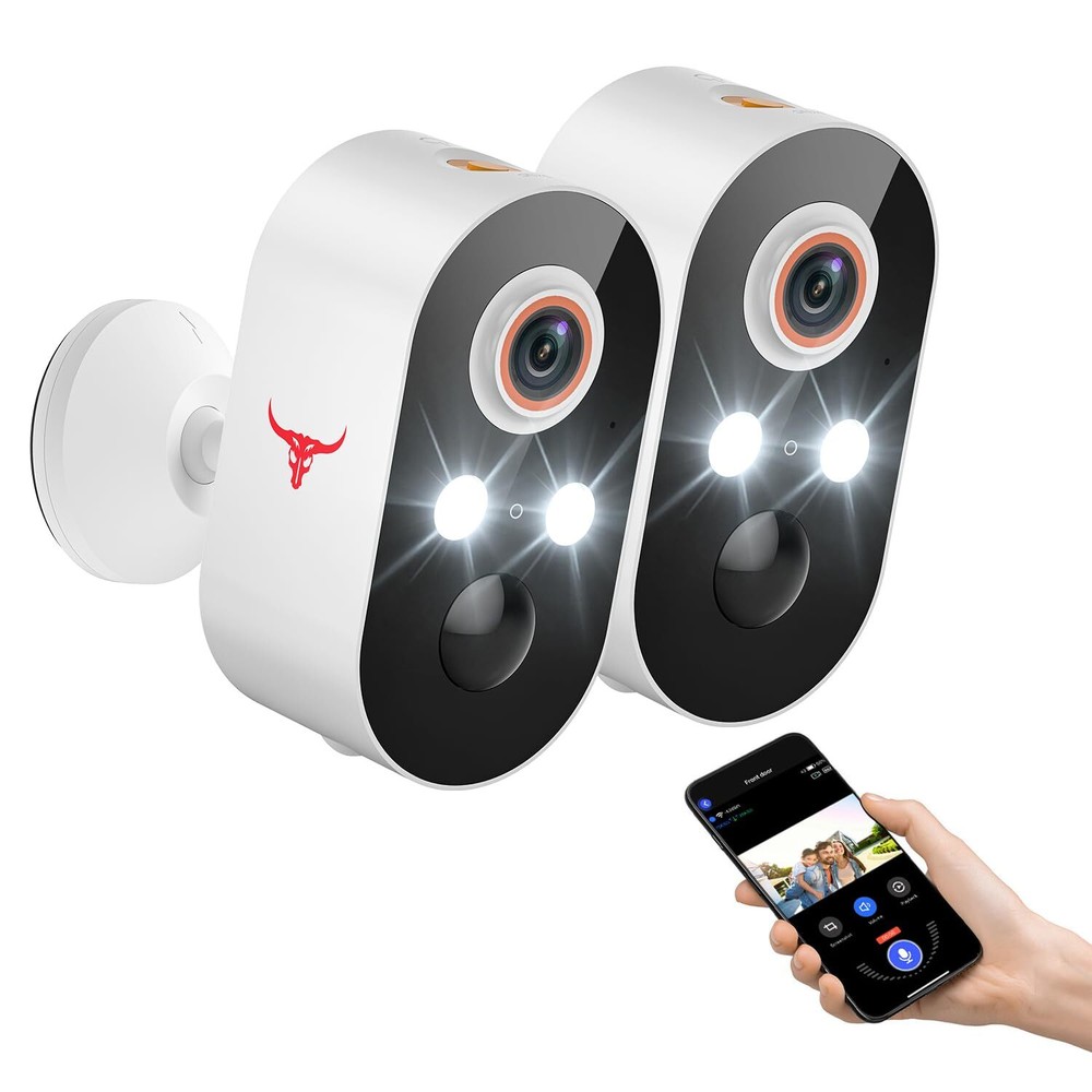 Security Camera Wireless Outdoor, 1080P Battery Power WiFi Surveillance, Indo...
