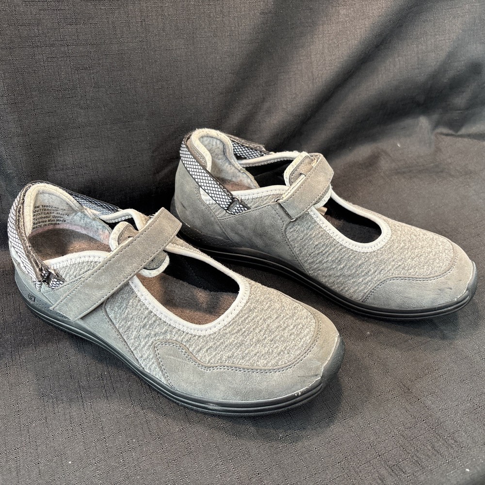 Drew Buttercup Mary Jane Comfort Shoe Women 8 W Gray Adj Strap