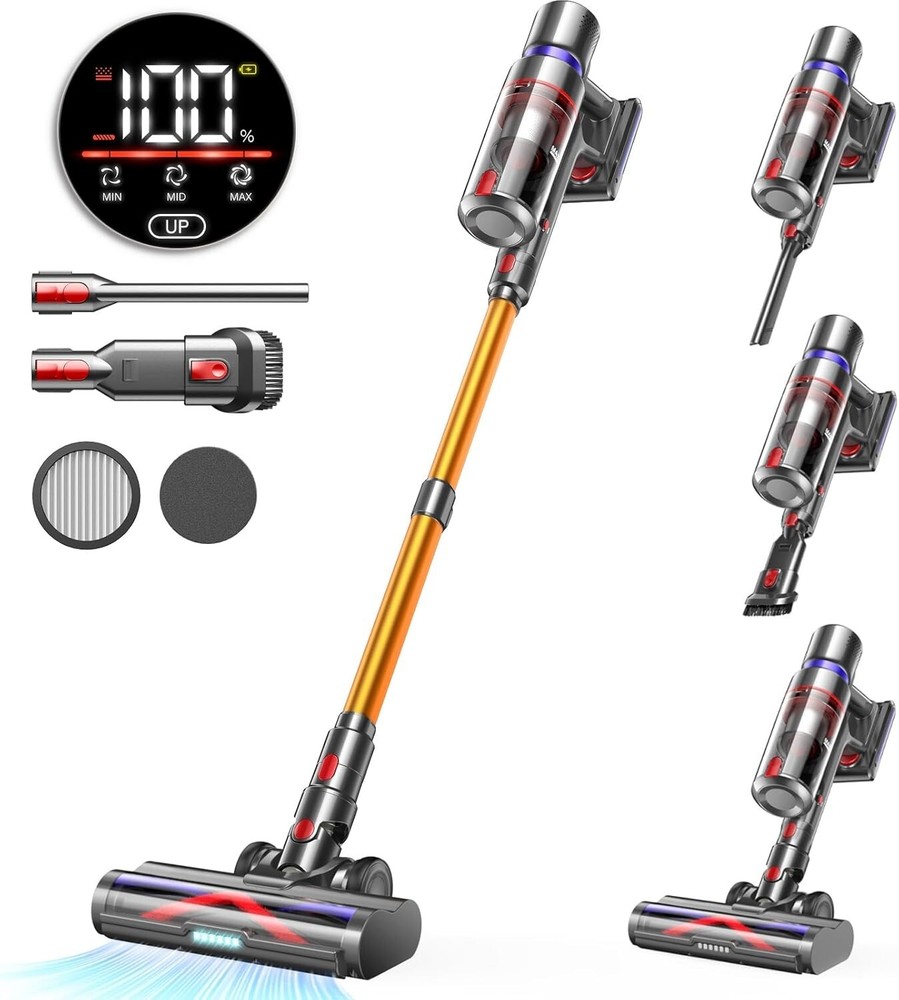 Cordless Vacuum Cleaner, 45Kpa 550W 60Mins Vacuum Cleaners for Home, Stick