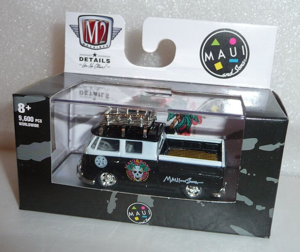 M2 Machines Maui & Sons 1959 VW Double Cab Truck USA Model 1:64 Diecast