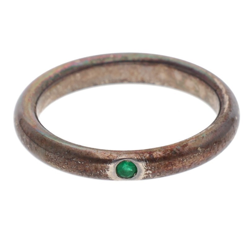 Tiffany & Co. US 4 Elsa Peretti Stacking 1 Emerald Ring  668252
