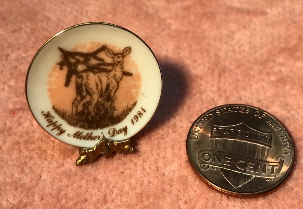 Mothers Day Plate Stand 1:12 Scale Dollhouse Miniature Signed & Numbered-image