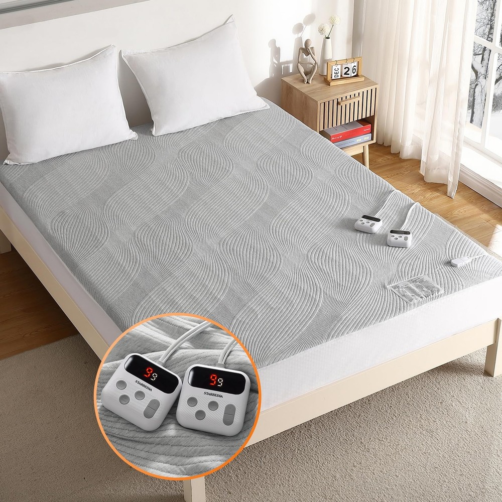 Electric Heated Mattress Pad Queen Size Dual Control 10 Heating Levels Clearance