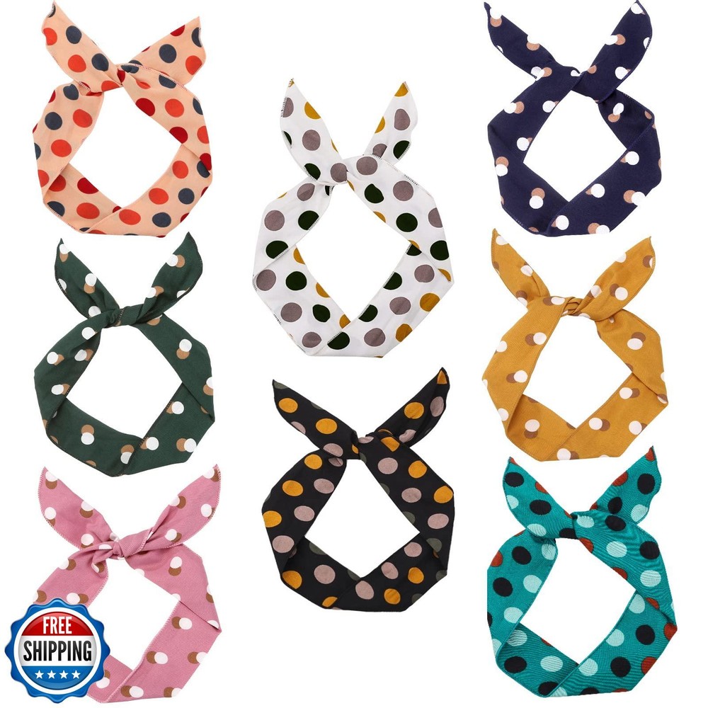 ONEYE Women's Dot Twist Bow Bunny Ears Fashion Wire Headband