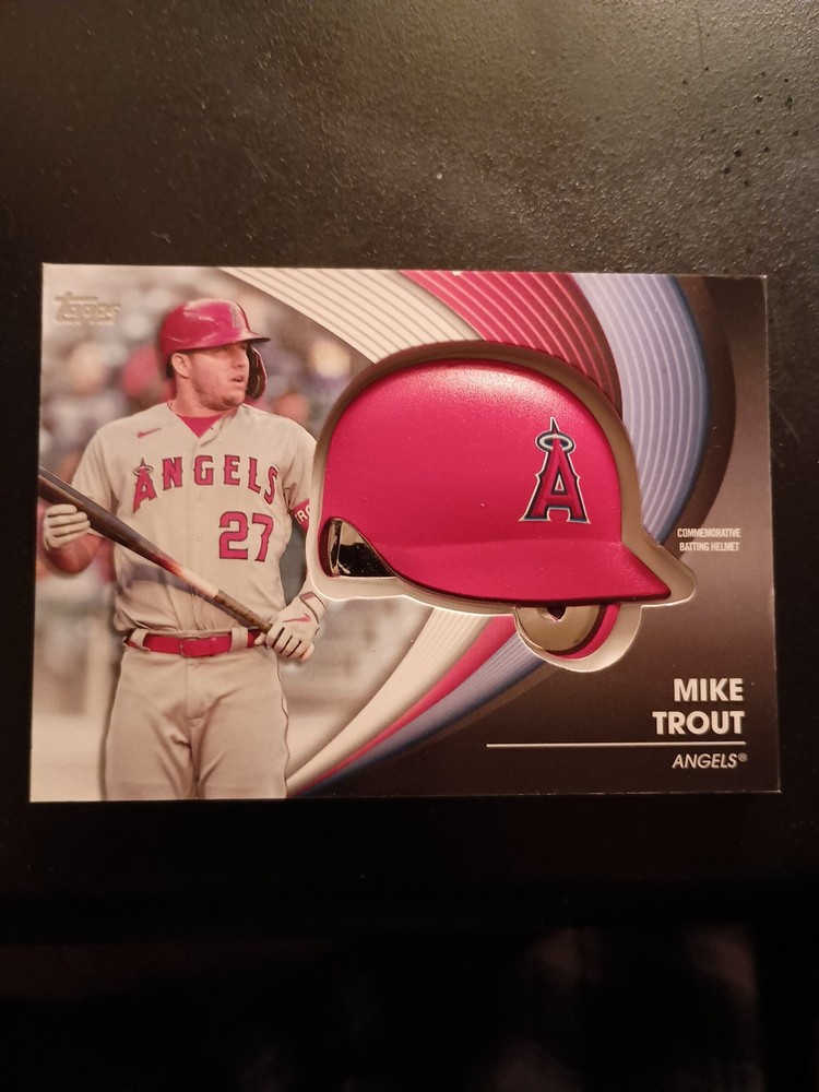 2022 Topps Series 2 Mike Trout Batting Helmet Commemorative Relic Card BH-MT