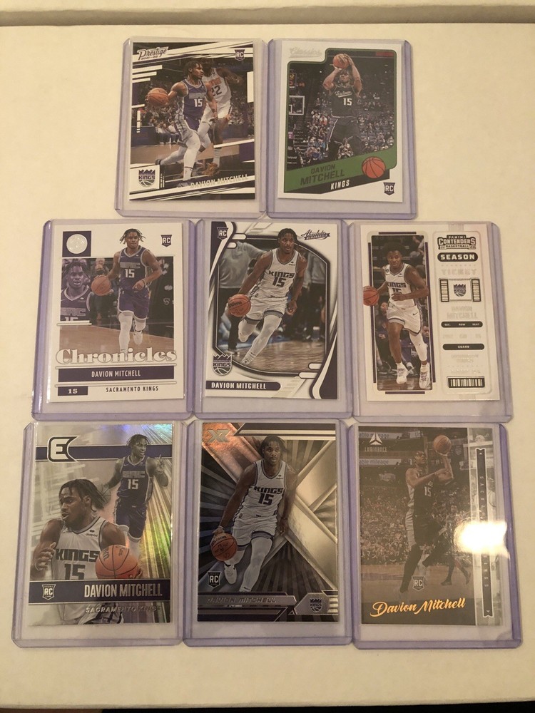 Lot of 8 Davion Mitchell Basketball NBA Cards Sacramento Kings
