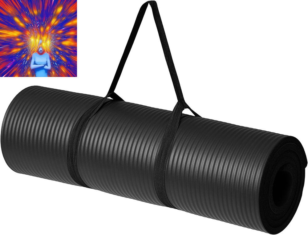 1/2 Inch Extra Thick Exercise Yoga Mat with Carrying Strap