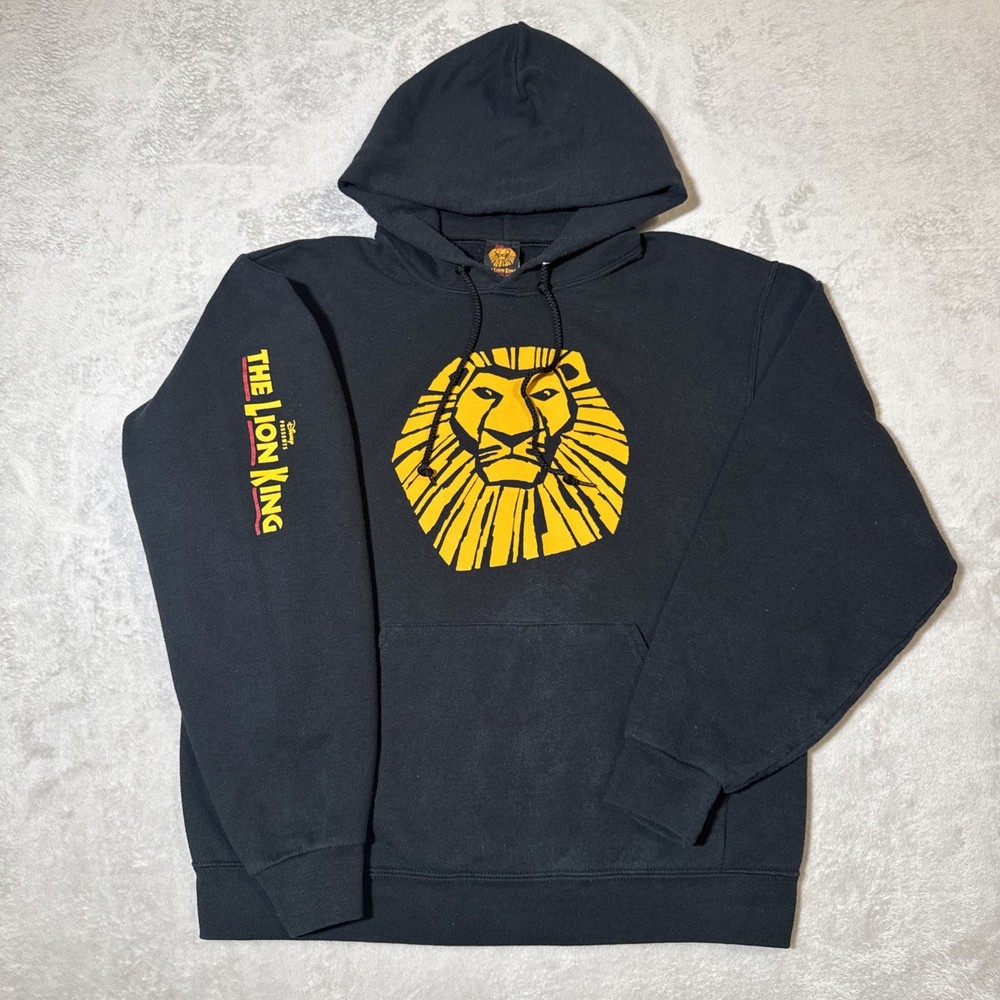 Disney Lion King Hoodie Mens Medium Broadway Musical Pullover Hoodie Black VTG