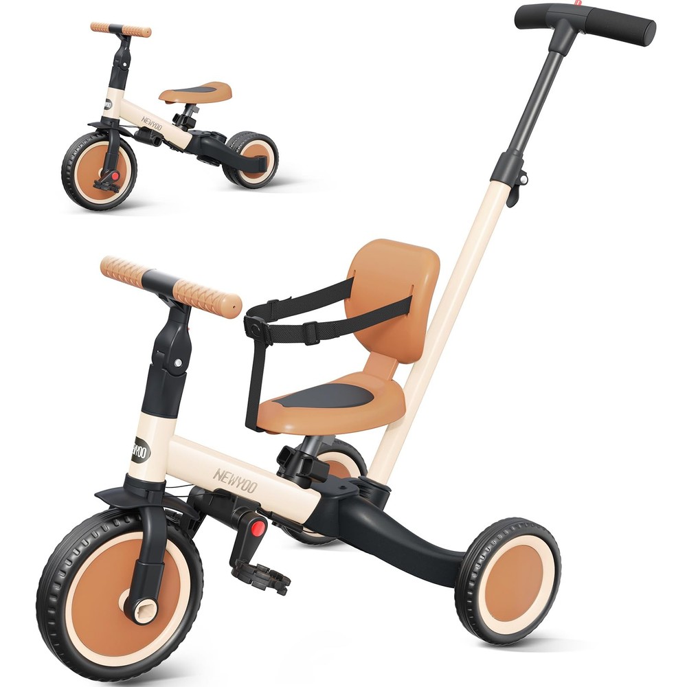 Toddler Tricycle with Push Handle for 1-3 Year Old, Toddler Bike, Birthday Gi...