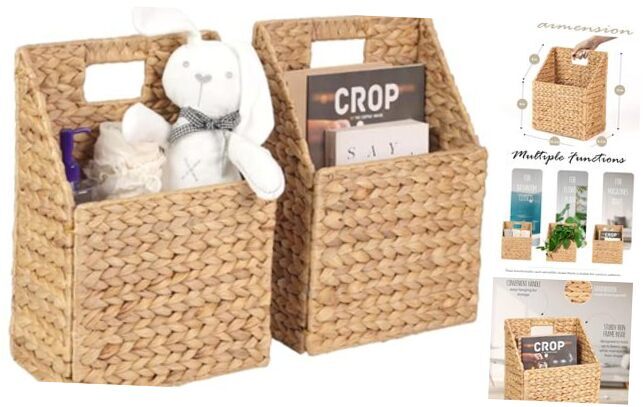 Wicker Hanging Storage Baskets (10,5