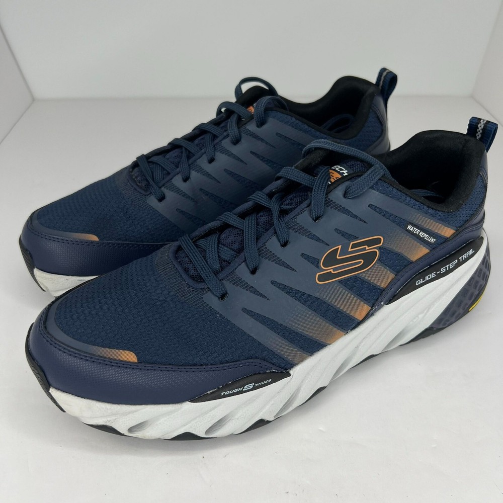 Skechers Mens Glide Step Trail Leather Athletic Shoes Blue Size 8.5