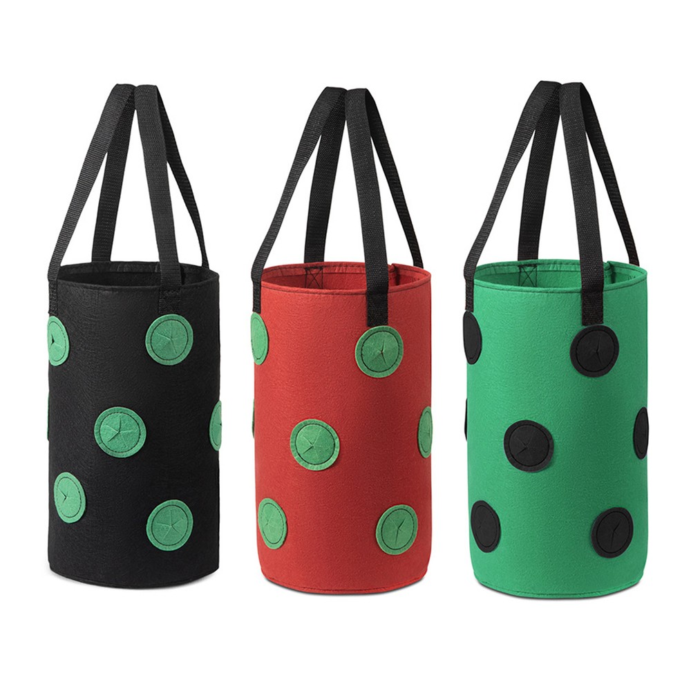 2pcs Upside Down Planter with 12 Holes Garden Hanging Strawberry Tomato Grow Bag
