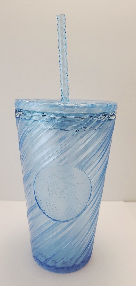 New! Starbucks Summer 2024 Swirl Cold Cup Tumbler in Light Blue 16 oz. NWT