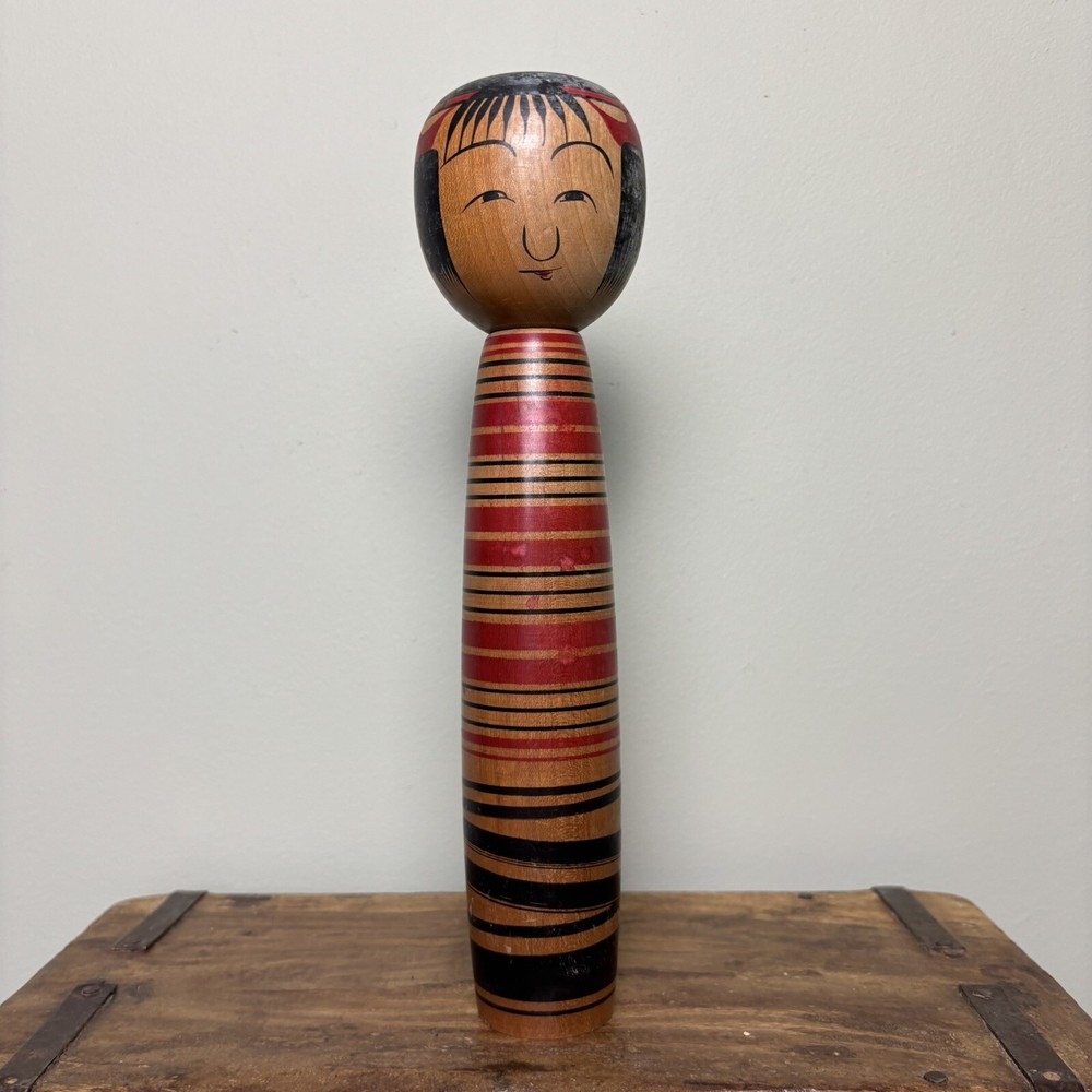 24.5cm Japanese Kokeshi Doll - Vintage Collectible- Antique Wooden Folk Art #C15