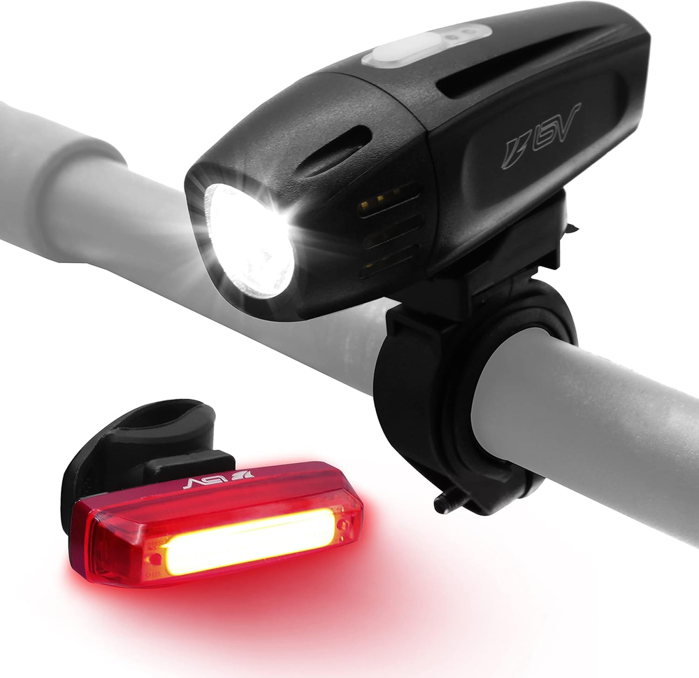 Bike Lights, Super Bright with 5 LED Bike Headlight & 3 LED Rear, Bike Lights fo