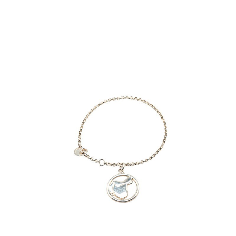 Hermes SV925 sterling silver saddle chain bracelet 125944 elegant design