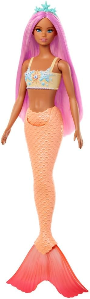 Barbie Mermaid Doll with Pink Fantasy Hair & Headband Accessory, Toy with Starfi