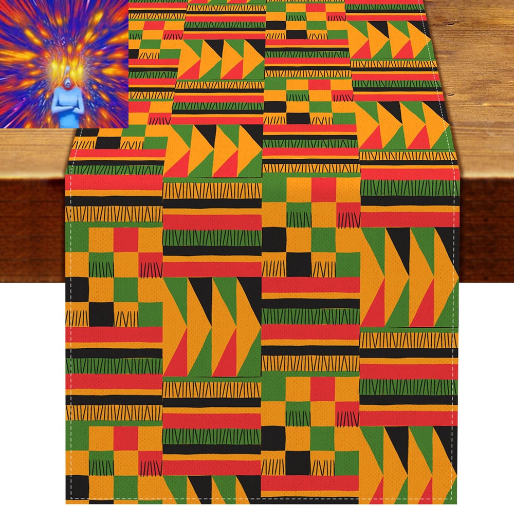 African Print Table Runner 90 Inches Long Afro African American Tribal National