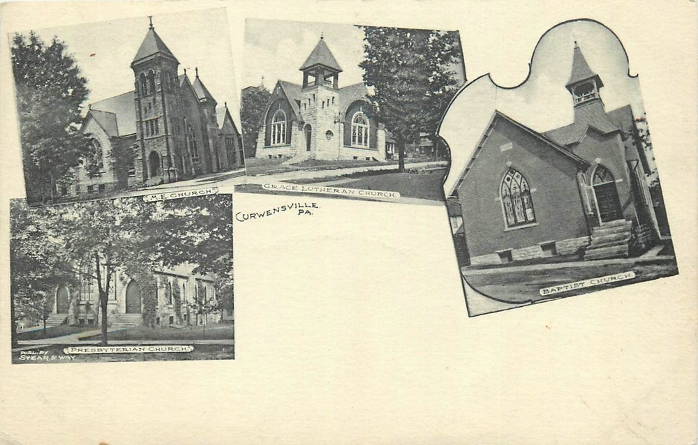 c1905 Curwensville Pennsylvania Multi View undivided Postcard 25-6388