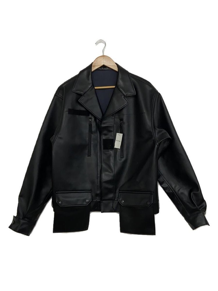 Avalone Black Plain Leather Blouson Jacket A-19Aw-F-02 1256