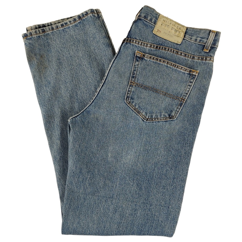 Tommy Hilfiger Men's 36x34 Denim Blue Custom Fit Straight Leg Jeans As-Is