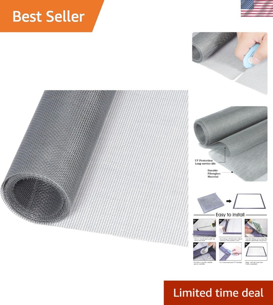 48-Inch x 118-Inch Durable Fiberglass Screen Door Replacement for Windows